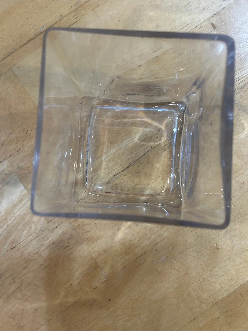Clear Square Glass Vase / Container - Transparent